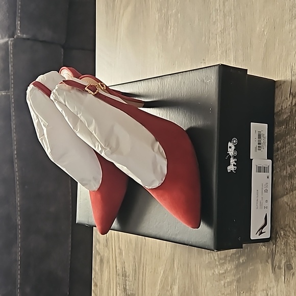 NWT COACH CHERRY SUTTON SUEDE SLINGBACK PUMPS 6B - Picture 11 of 16